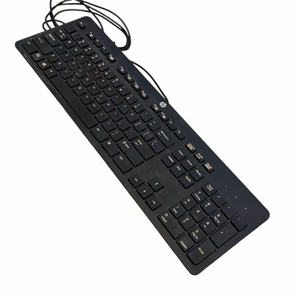HP Wired USB Keyboard Black Full Size with Number Pad KBAR211 - Picture 3 of 9